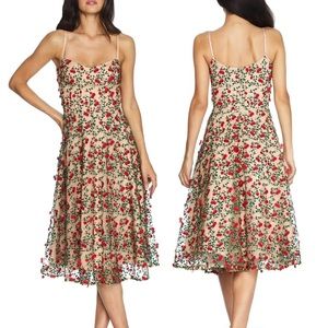 Dress The Population Janice Cherry Midi Dress NWT
